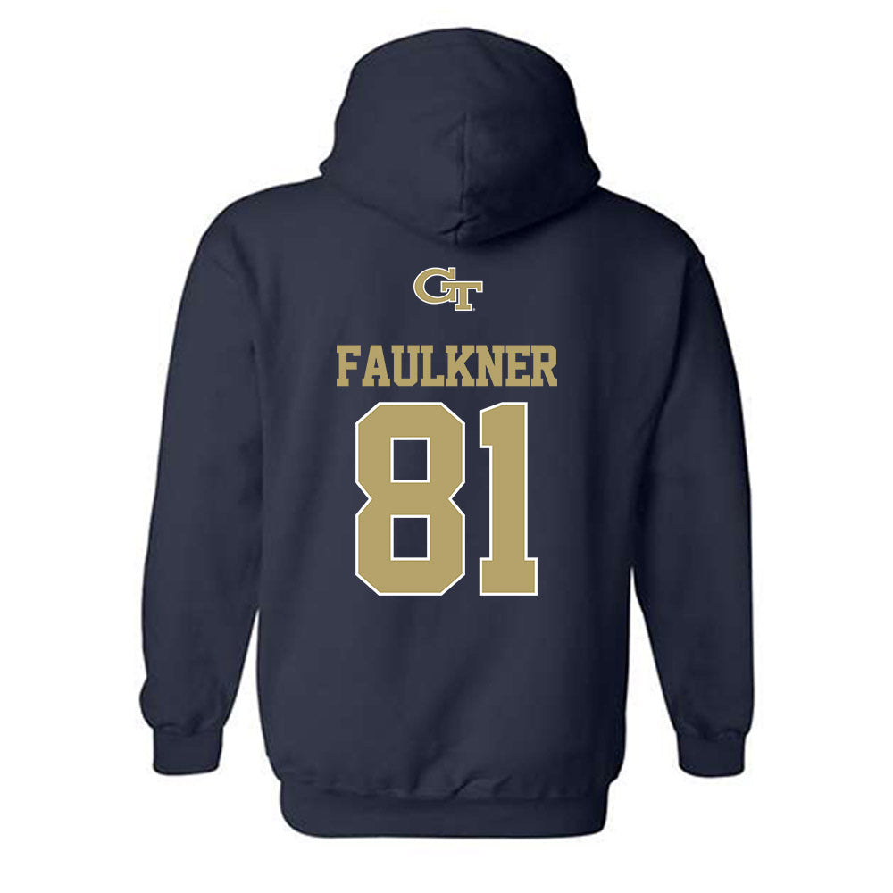 Georgia Tech - NCAA Football : Cal Faulkner - Classic Shersey Hooded Sweatshirt-1