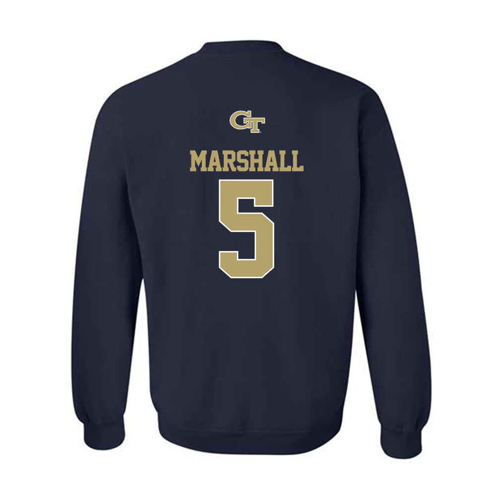 Georgia Tech - NCAA Men's Basketball : Peyton Marshall - Classic Shersey Crewneck Sweatshirt-1