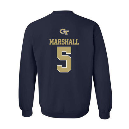Georgia Tech - NCAA Men's Basketball : Peyton Marshall - Classic Shersey Crewneck Sweatshirt-1