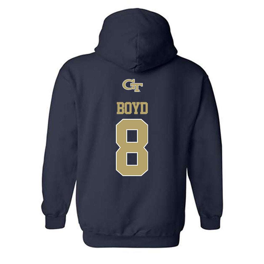 Georgia Tech - NCAA Football : Jordan Boyd - Classic Shersey Hooded Sweatshirt-1
