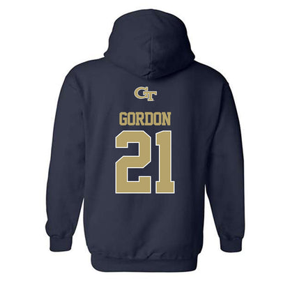 Georgia Tech - NCAA Football : Daylon Gordon - Classic Shersey Hooded Sweatshirt-1