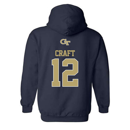 Georgia Tech - NCAA Men's Basketball : Kam Craft - Classic Shersey Hooded Sweatshirt-1
