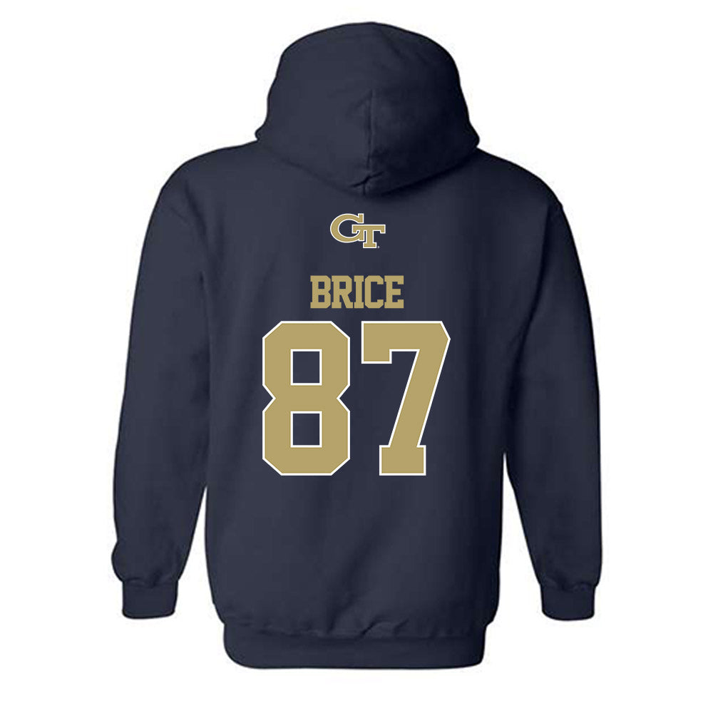 Georgia Tech - NCAA Football : Jamauri Brice - Classic Shersey Hooded Sweatshirt-1