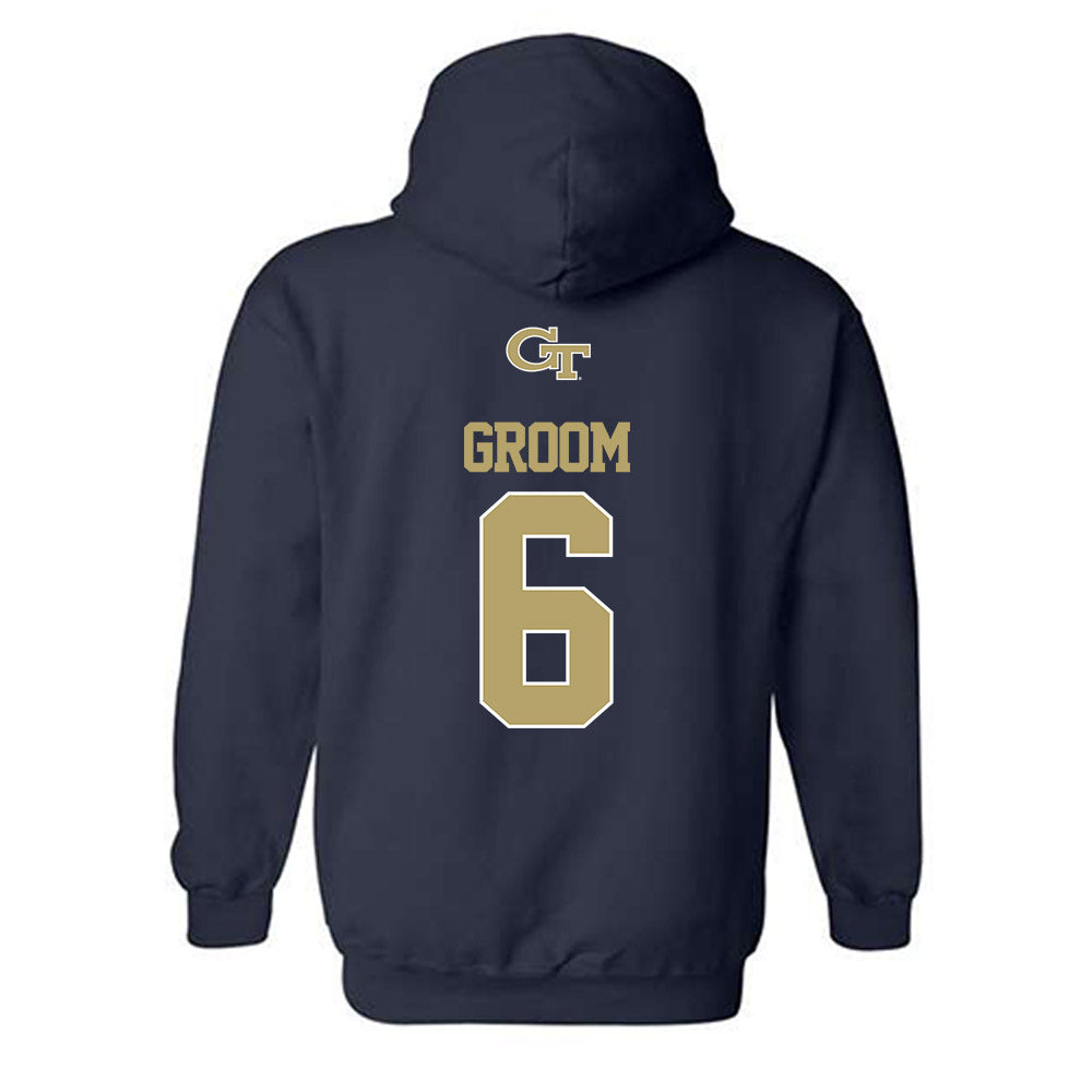 Georgia Tech - NCAA Women's Volleyball : Anika Groom - Classic Shersey Hooded Sweatshirt-1