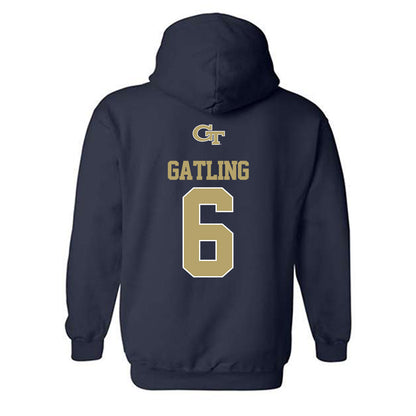 Georgia Tech - NCAA Football : Debron Gatling - Classic Shersey Hooded Sweatshirt-1
