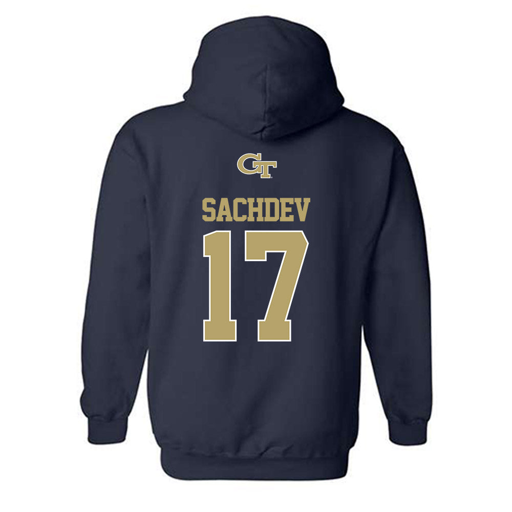 Georgia Tech - NCAA Men's Tennis : Rohan Sachdev - Classic Shersey Hooded Sweatshirt-1