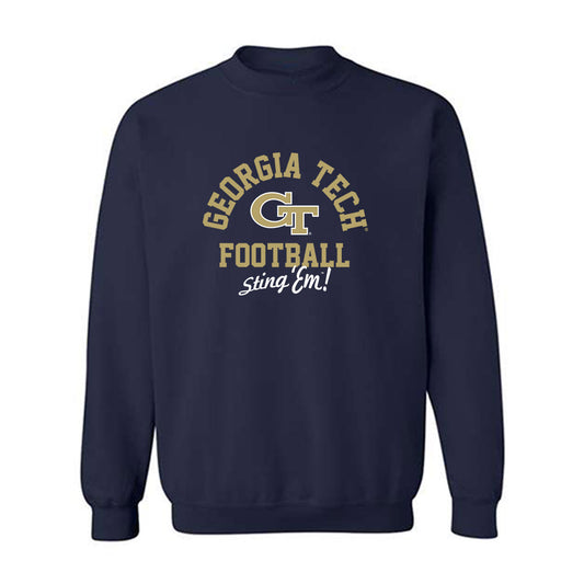 Georgia Tech - NCAA Football : Fenix Felton - Classic Shersey Crewneck Sweatshirt-0