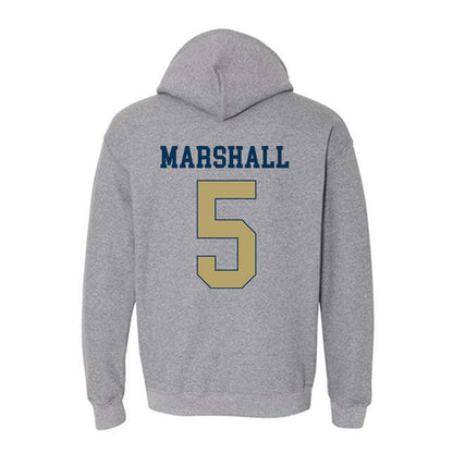 Georgia Tech - NCAA Men's Basketball : Peyton Marshall - Classic Fashion Shersey Hooded Sweatshirt-3
