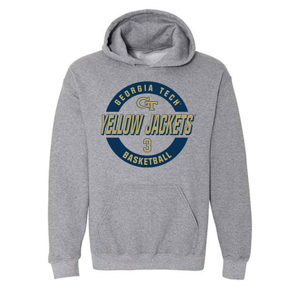 Georgia Tech - NCAA Men's Basketball : Jaeden Mustaf - Classic Fashion Shersey Hooded Sweatshirt