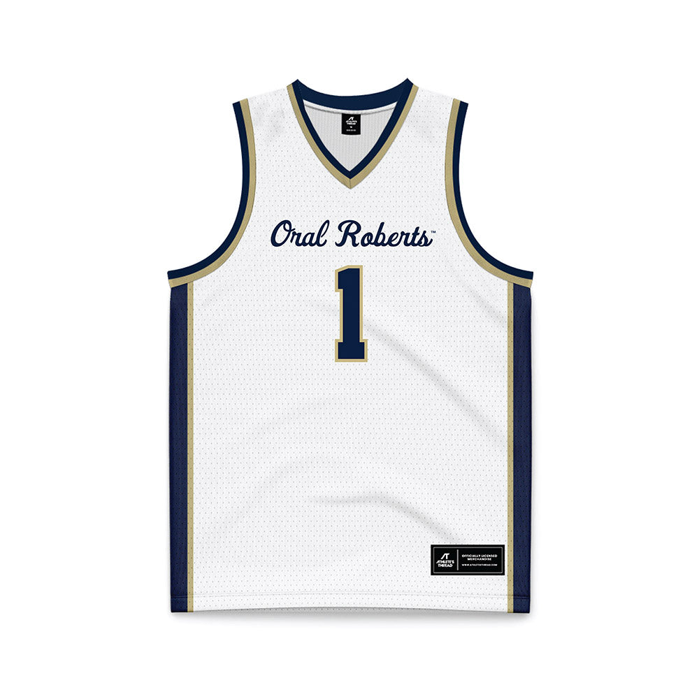 Oral Roberts - NCAA Women's Basketball : Zai Funches - White Basketball Jersey-0