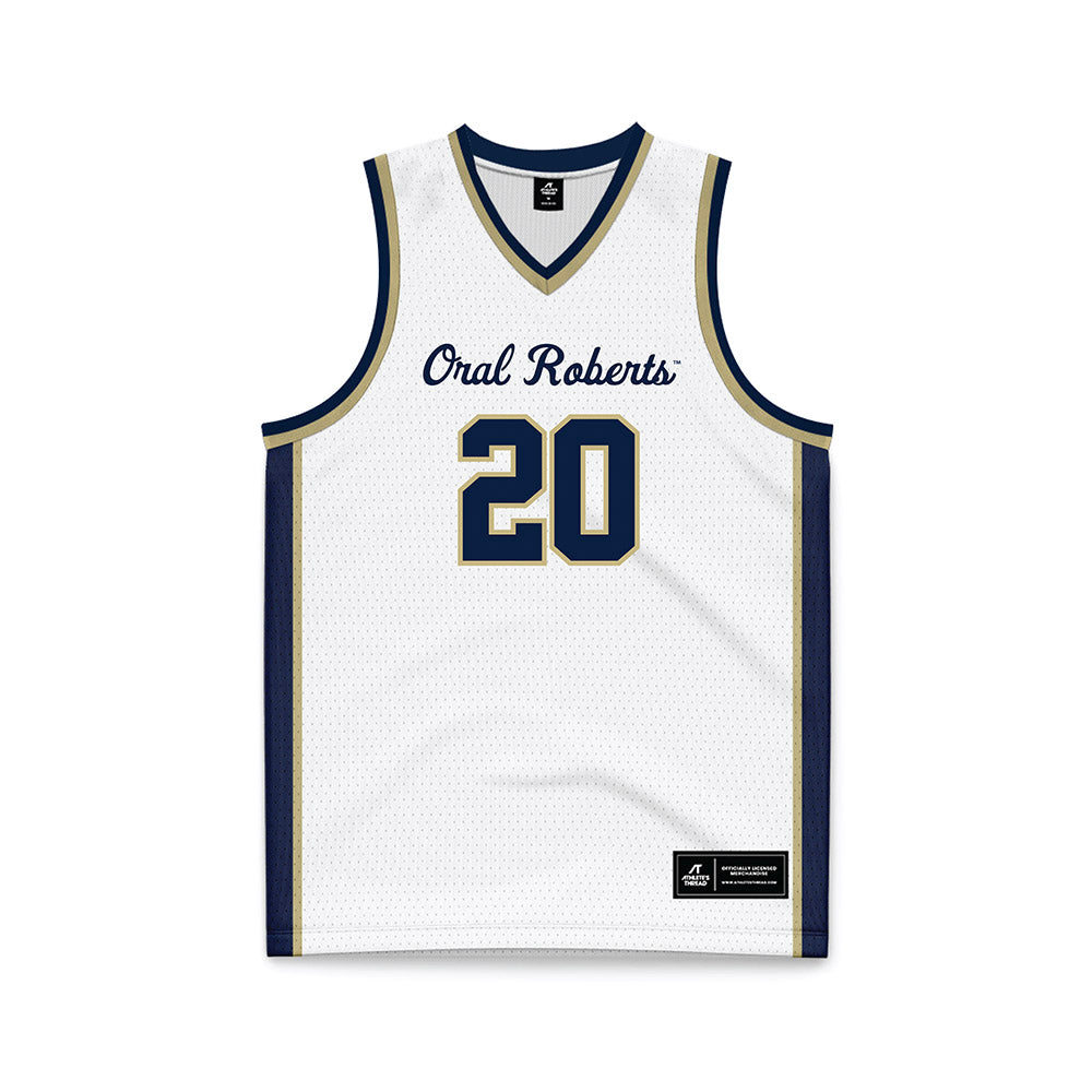 Oral Roberts - NCAA Women's Basketball : Bella Edwards - White Basketball Jersey-0