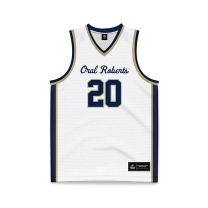 Oral Roberts - NCAA Women's Basketball : Bella Edwards - White Basketball Jersey-0