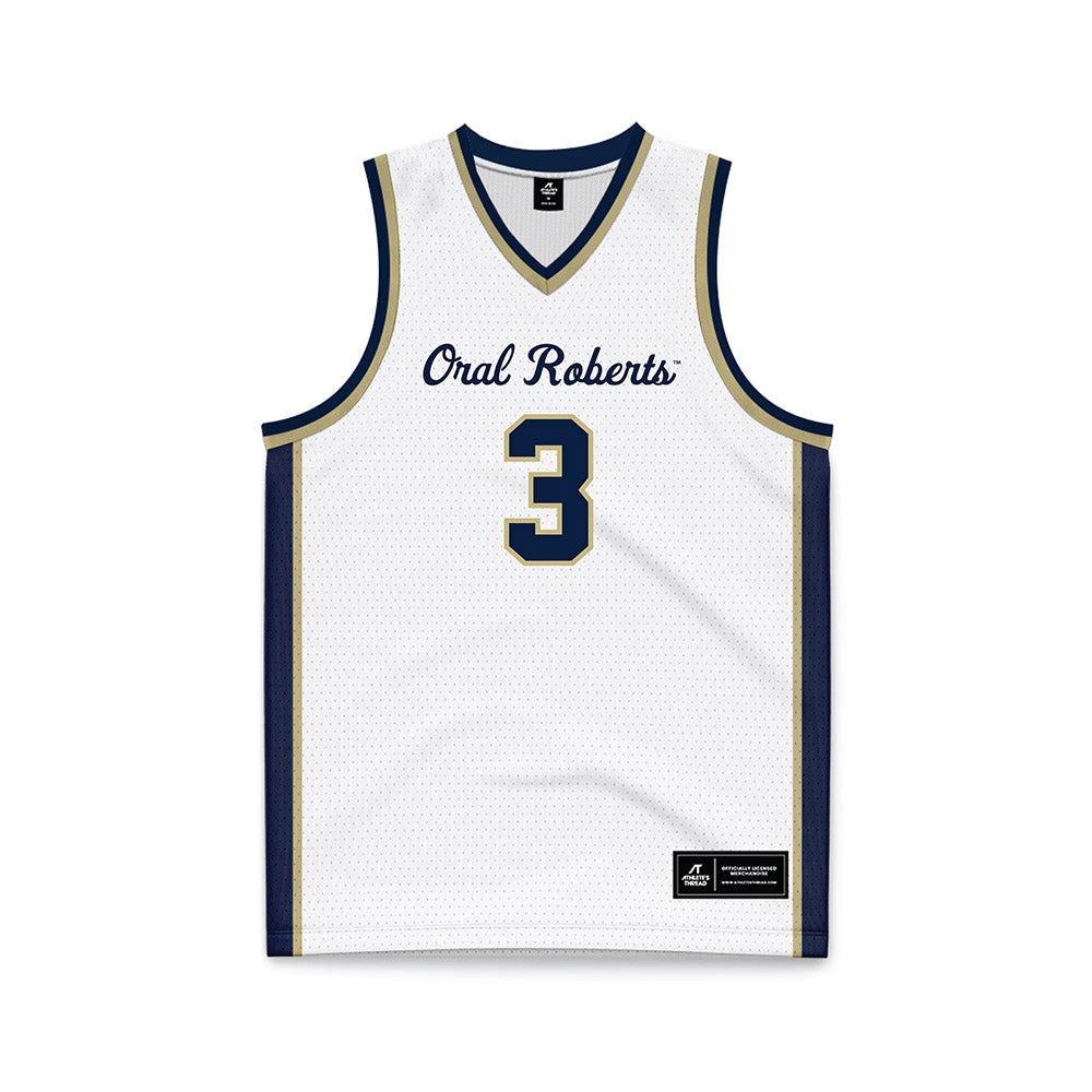 Oral Roberts - NCAA Women's Basketball : Anna Trusty - White Basketball Jersey-0