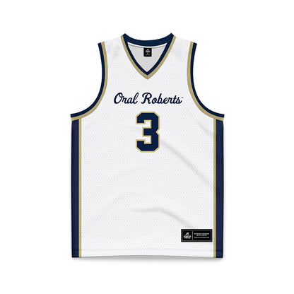 Oral Roberts - NCAA Women's Basketball : Anna Trusty - White Basketball Jersey-0