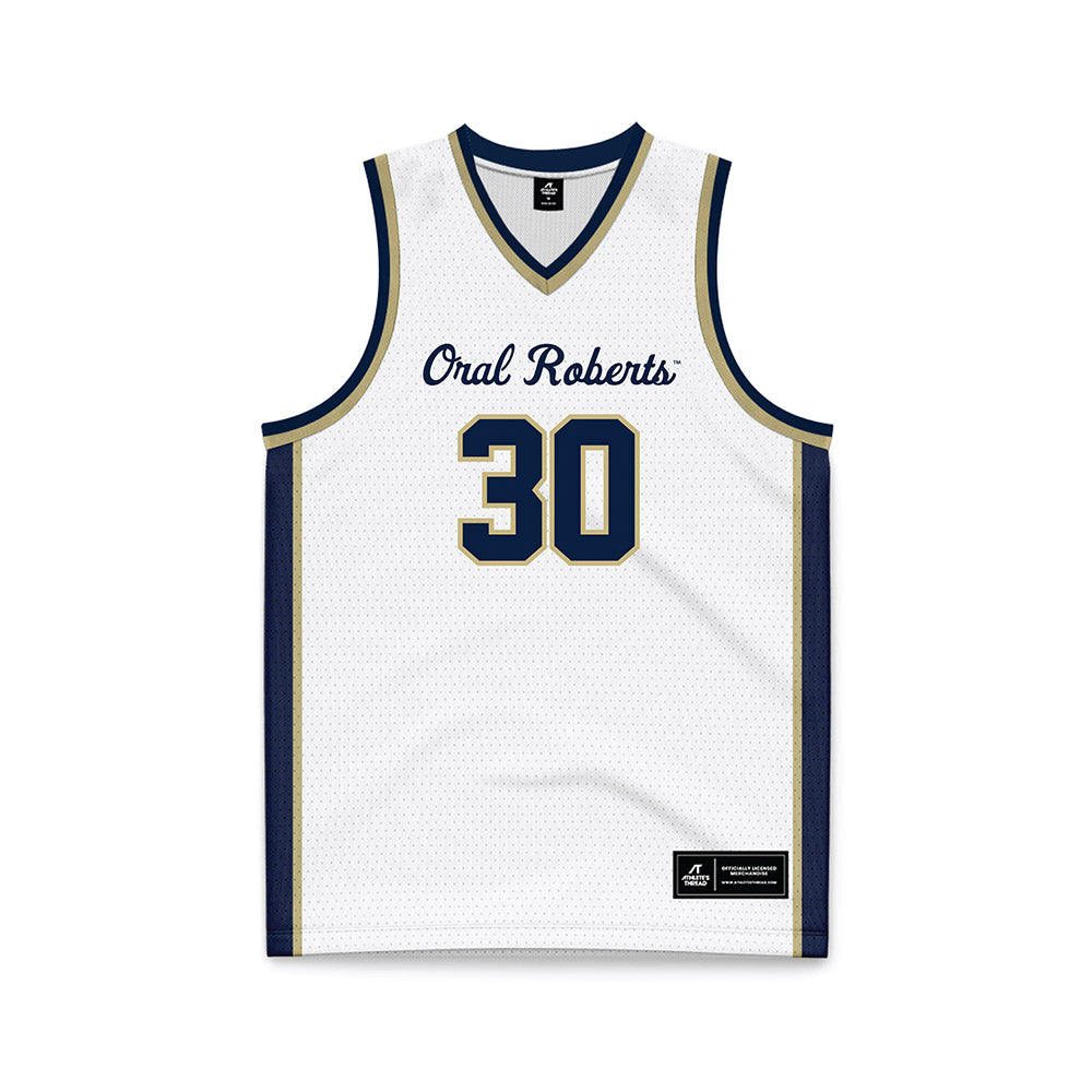 Oral Roberts - NCAA Women's Basketball : Kayten Donley - White Basketball Jersey-0