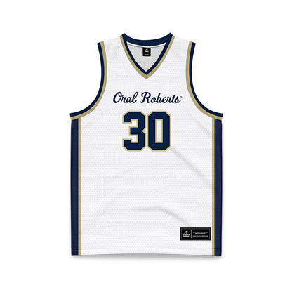Oral Roberts - NCAA Women's Basketball : Kayten Donley - White Basketball Jersey-0