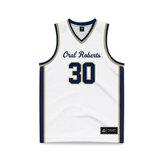 Oral Roberts - NCAA Women's Basketball : Kayten Donley - White Basketball Jersey-0