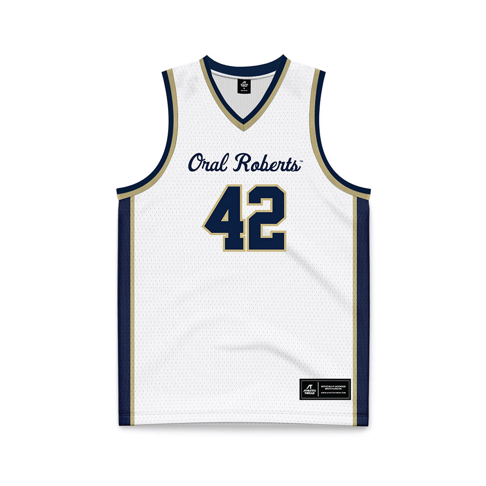 Oral Roberts - NCAA Women's Basketball : Mary Carden - White Basketball Jersey-0
