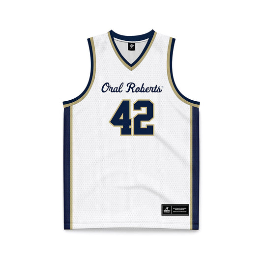 Oral Roberts - NCAA Women's Basketball : Mary Carden - White Basketball Jersey-0