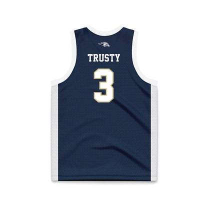 Oral Roberts - NCAA Women's Basketball : Anna Trusty - Navy Basketball Jersey-1