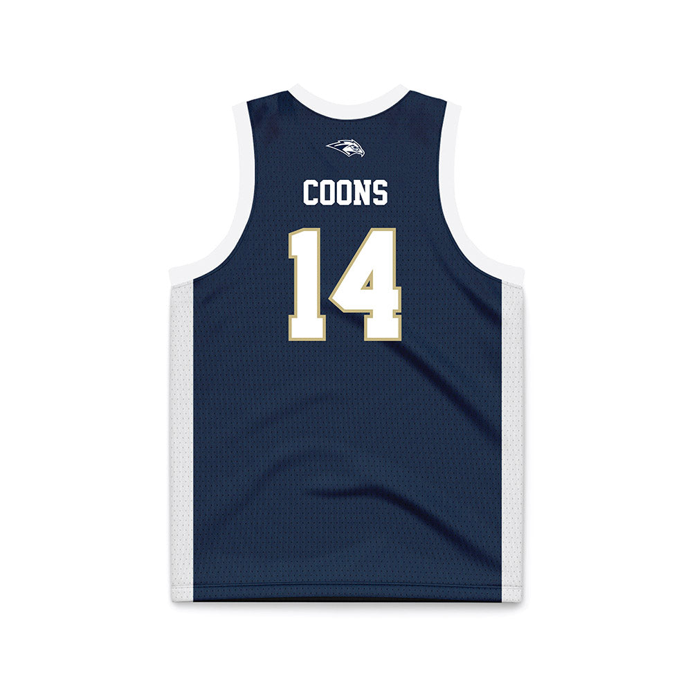 Oral Roberts - NCAA Women's Basketball : Hannah Coons - Navy Basketball Jersey-1