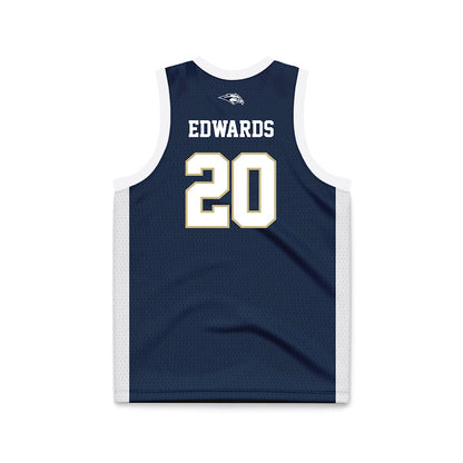 Oral Roberts - NCAA Women's Basketball : Bella Edwards - Navy Basketball Jersey-1