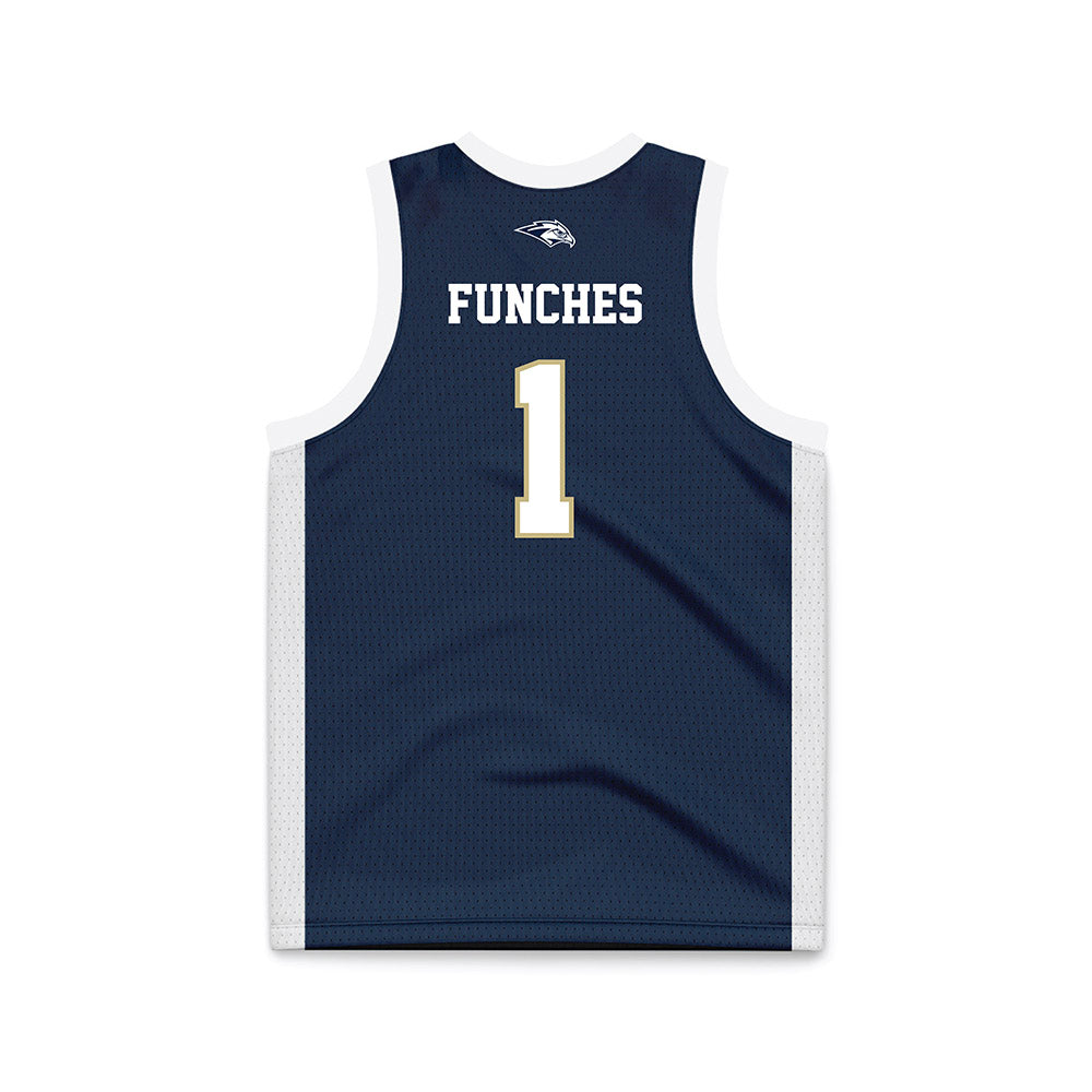 Oral Roberts - NCAA Women's Basketball : Zai Funches - Navy Basketball Jersey-1