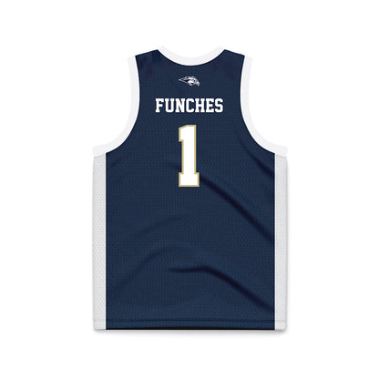 Oral Roberts - NCAA Women's Basketball : Zai Funches - Navy Basketball Jersey-1