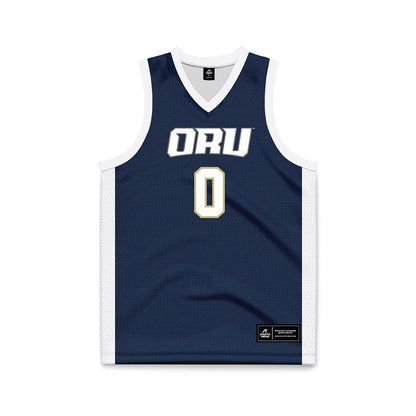 Oral Roberts - NCAA Women's Basketball : Ari Gordon - Navy Basketball Jersey-0