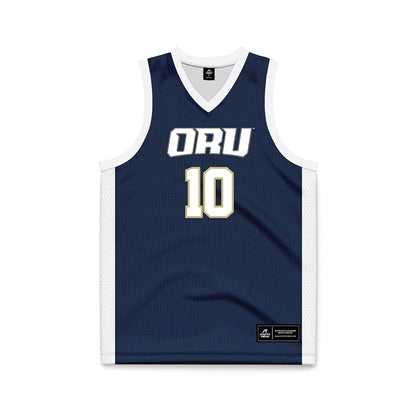 Oral Roberts - NCAA Women's Basketball : Preslee Hartsock - Navy Basketball Jersey-0