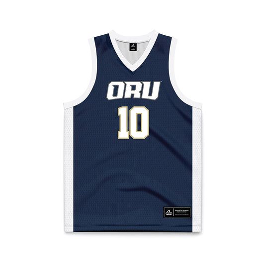 Oral Roberts - NCAA Women's Basketball : Preslee Hartsock - Navy Basketball Jersey-0