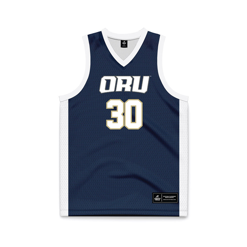 Oral Roberts - NCAA Women's Basketball : Kayten Donley - Navy Basketball Jersey-0