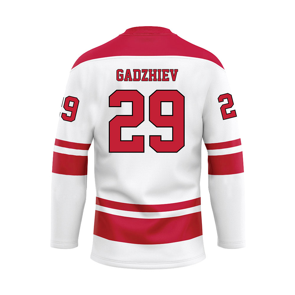 Miami of Ohio - NCAA Men's Ice Hockey : Shika Gadzhiev - White Hockey Jersey-1