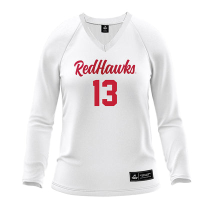 Miami of Ohio - NCAA Women's Volleyball : Emily Morgan - White Volleyball Jersey-0