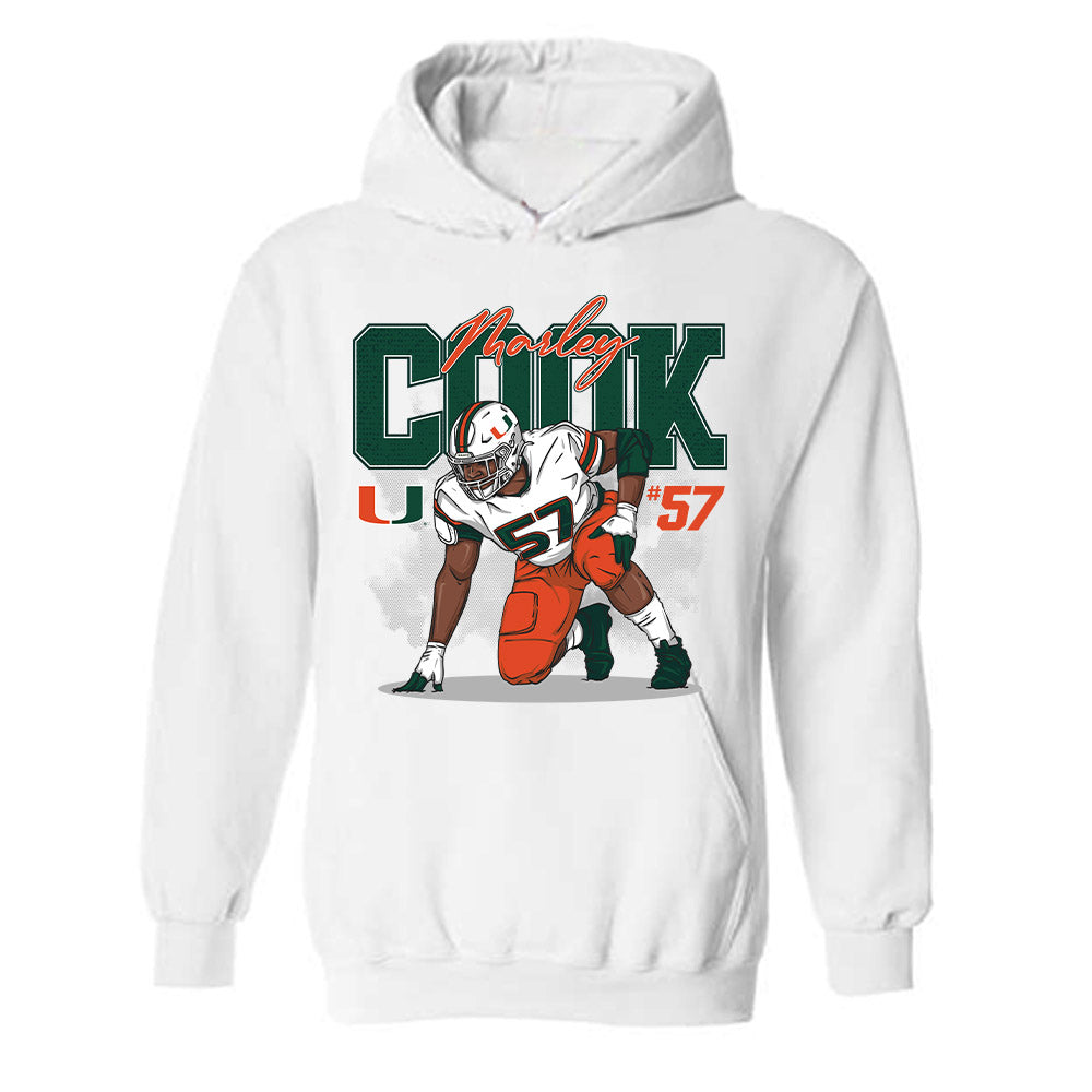 Miami - NCAA Football : Marley Cook - Individual Caricature Hooded Sweatshirt