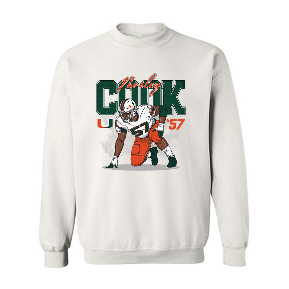 Miami - NCAA Football : Marley Cook - Individual Caricature Crewneck Sweatshirt