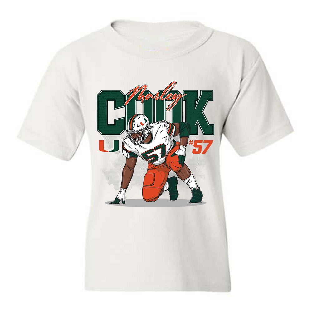 Miami - NCAA Football : Marley Cook - Individual Caricature Youth T-Shirt