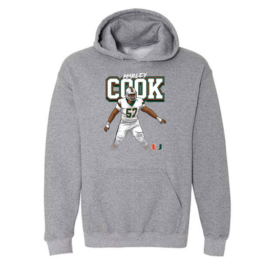 Miami - NCAA Football : Marley Cook - Individual Caricature Hooded Sweatshirt