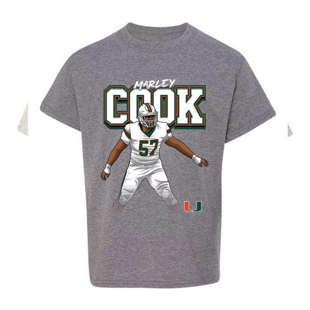 Miami - NCAA Football : Marley Cook - Individual Caricature Youth T-Shirt