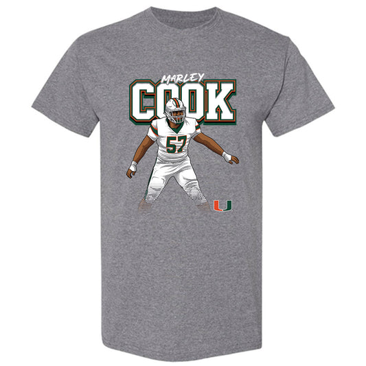 Miami - NCAA Football : Marley Cook - Individual Caricature T-Shirt