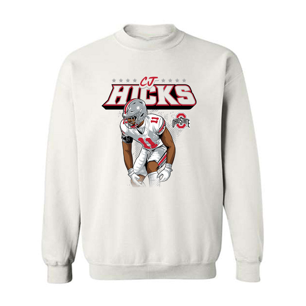 Ohio State - NCAA Football : CJ Hicks - Crewneck Sweatshirt Player Collage