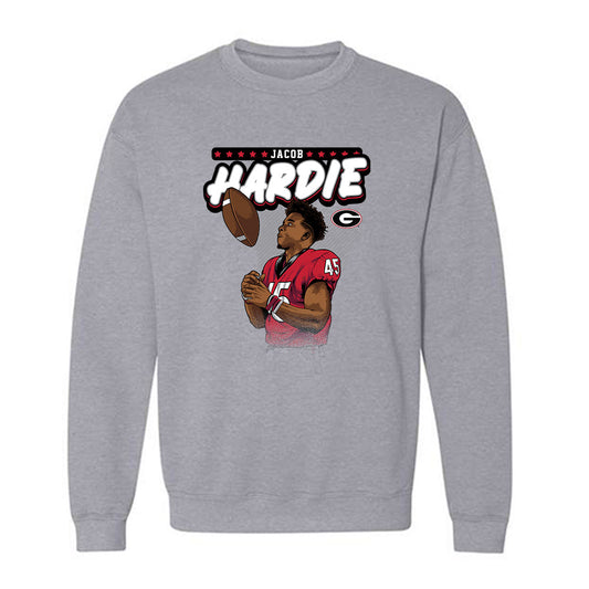 Georgia - NCAA Football : Jacob Hardie - Individual Caricature Crewneck Sweatshirt-0