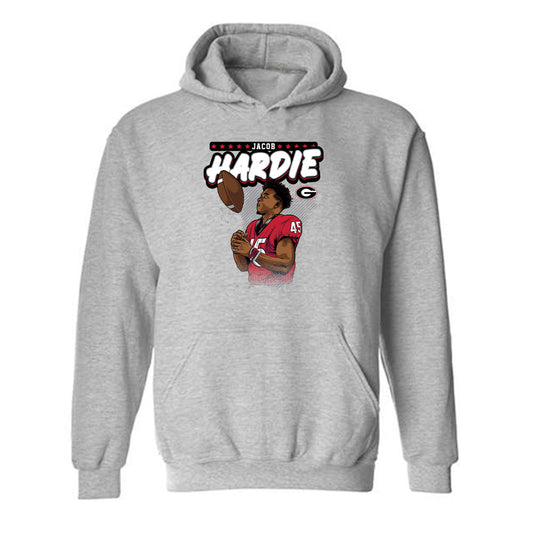 Georgia - NCAA Football : Jacob Hardie - Individual Caricature Hooded Sweatshirt-0