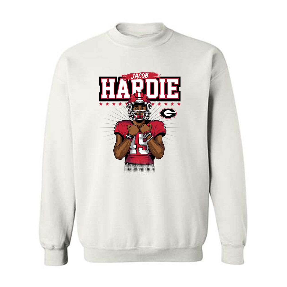 Georgia - NCAA Football : Jacob Hardie - Individual Caricature Crewneck Sweatshirt-0