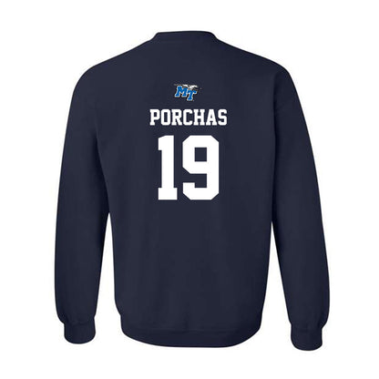 MTSU - NCAA Baseball : Matthew Porchas - Sports Shersey Crewneck Sweatshirt-1