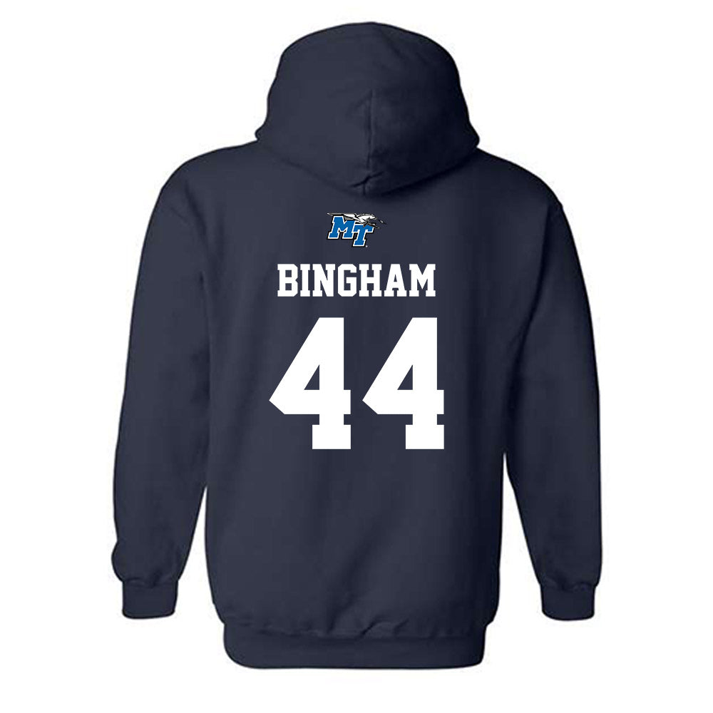 MTSU - NCAA Baseball : Logan Bingham - Sports Shersey Hooded Sweatshirt