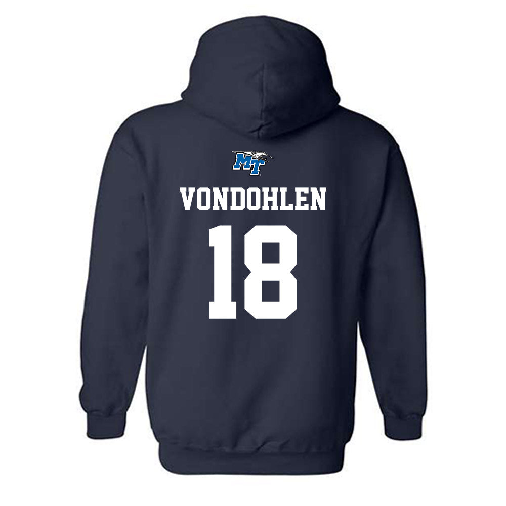 MTSU - NCAA Baseball : Brett Vondohlen - Sports Shersey Hooded Sweatshirt-1