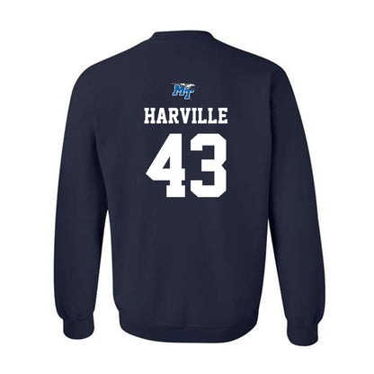MTSU - NCAA Baseball : Ryder Harville - Sports Shersey Crewneck Sweatshirt-1