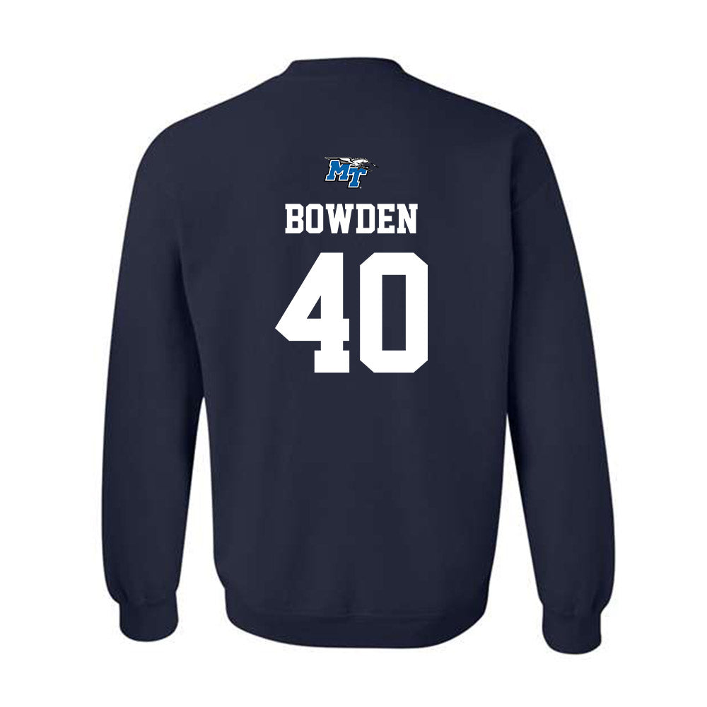 MTSU - NCAA Baseball : Konner Bowden - Sports Shersey Crewneck Sweatshirt