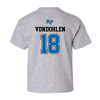 MTSU - NCAA Baseball : Brett Vondohlen - Sports Shersey Youth T-Shirt-1